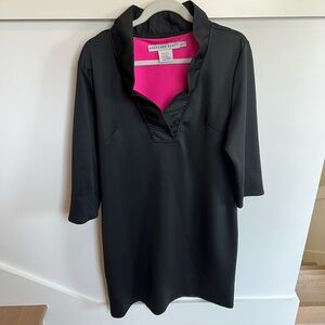 Gretchen Scott Designs Black Dress with Hot Pink Lining